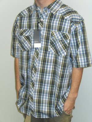 KOMAN - S/S Button Down - White/Royal/Black/Yellow