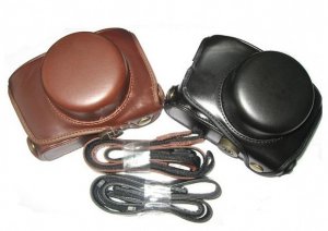 Panasonic GF1 camera leather case bag  in black or brown
