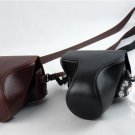 Panasonic GF1 Lumix DMC-GF1 12.1MP camera leather case bag in black, brown , or white (long focus)