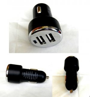 Dual 2 Port USB car charger adapter for SAMSUNG GALAXY TAB P1000 GSM