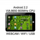 7" ePad Android 2.2 VIA 8650 800MHz Tablet PC WiFi Cam