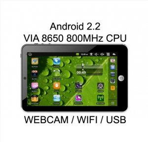 7" ePad Android 2.2 VIA 8650 800MHz Tablet PC WiFi Cam