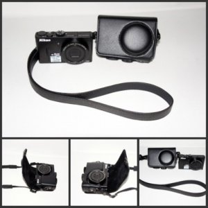leather case bag to Nikon COOLPIX P300 camera P-300