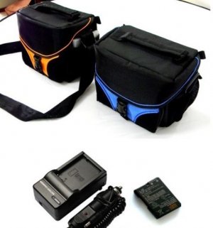 NIKON COOLPIX P7100 P7000 camera bag+car charger travel charger+ EN-EL14 battey
