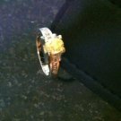 18K white gold 2 CT fancy yellow diamond solitaire ring