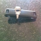 18k white gold 2 CT wt diamond ring with a black diamond stone