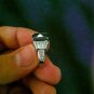 18k white gold 2 CT wt diamond ring with a black diamond stone