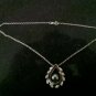 18k white gold diamond necklace w/ large Tahitian pearl