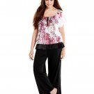 One World Plus Size Pajamas, Posiey Flutter Sleeve Top and Pajama Pants, Size 3X