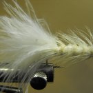Woolly Bugger, White - Brass Bead Head
