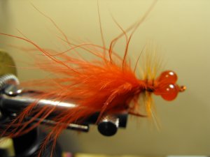 Cluster Glue Egg with Red Marabou Tail