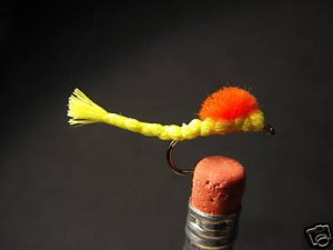 12 Olive Dave's Indicator Parachute Inchworm - Dry Fly