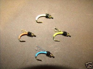 12 - Beaded Larva Nymph Wet Fly Trout Steelhead Salmon