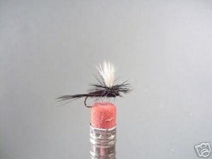 1 Dzn - Parachute Black Gnat Dry Fly Trout