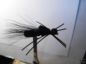 1 Dzn  - Foam Black Cricket Hopper  Dry Fly Assortment
