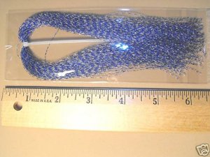 1 Hank - Krystal Flash, Fly Tying Material, Blu/Sil
