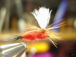 12 - Red Humpy Parachute BLK Tail  Dry Fly  Assortment