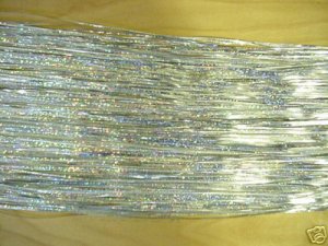 SILVER Holographic Fly Flash for Fly Tying, 1/16" Wide