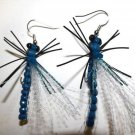 1 Pair - Blue Dragonfly Earrings - Trout Fly