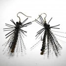 1 Pair - Black Dragonfly Earrings - Trout Fly