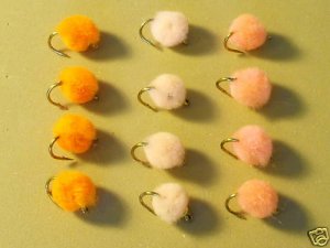 12  - Brass Bead Glo Bugs - Trout, Steelhead & Salmon