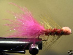 1 Dzn - Woolly Bugger Leech Trout or Pan fish -  Pink