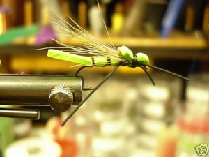 1 Dzn  -  Chartruce Grass Hopper - Dry Fly Assortment