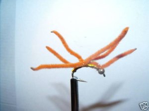 12   Orange Gob of Worm - Wet Fly Trout or Steelhead