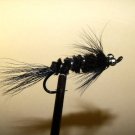 6 Flies - Black Boss - Salmon Steelhead Trout Wet Fly