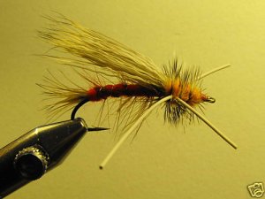 1 Dzn - Rubber Leg Stimulator Red Dry Fly Assortment