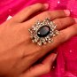 Crystal Black w Diamonds Ring