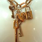 Lock, Heart & Keys Chain Necklace