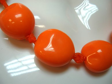 Orange Kukui Short Necklace