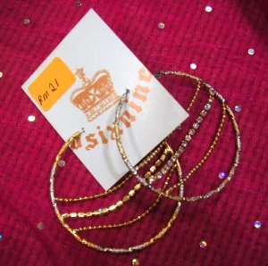 Gold/Silver Hoop w Diamante Earrings