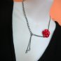 Bree Red Rose w Diamante Necklace