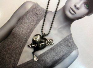 D'arcy Rock Heart Black Necklace