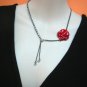 Bree Red Rose w Diamante Necklace
