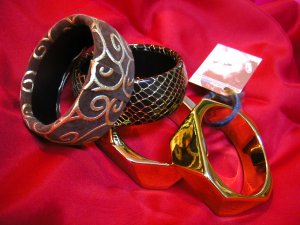 Solid Disco Gold Bangles