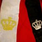 Crown Embroided Lazy Ties (Black and Silver)