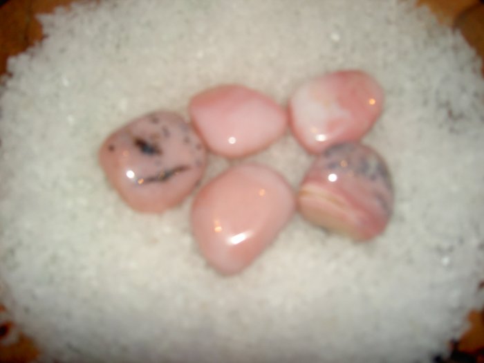 Pink Peruvian Opal - brings inspiration and happy dreams. Eases transition
