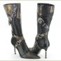 The Black Nuray Knee High Boot