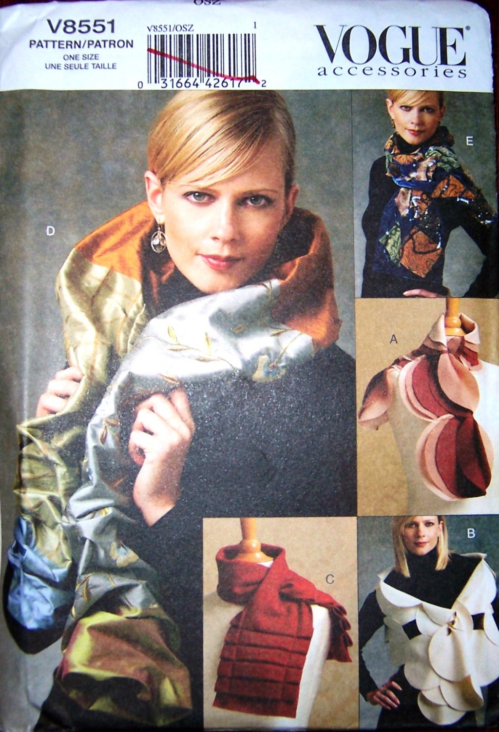 Vogue V8551 or 8551 scarves and wraps pattern.