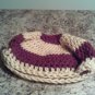 Small Light brown and dark brown crochet hat.