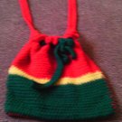 Crochet Medium Red,Yellow & Green handbag