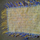 Crochet Beaded Blue,yellow & cream Rug