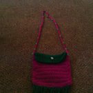 Crochet small Purple & Green handbag