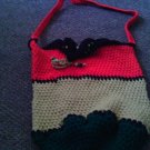 Crochet Medium Red,Yellow & Green handbag