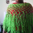 Crochet Medium Green Beaded Pancho