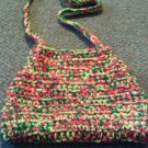 Crochet Medium Red,Yellow & Green handbag