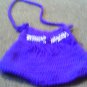 Crochet Medium Purple & White Beadaed handbag